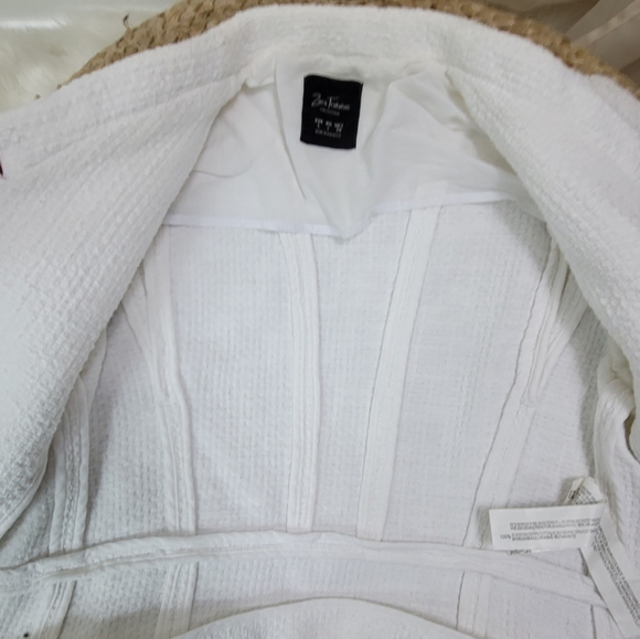 ZARA TRAFALUC TWEED WHITE ZIPPER BLAZER - Picture 4 of 16